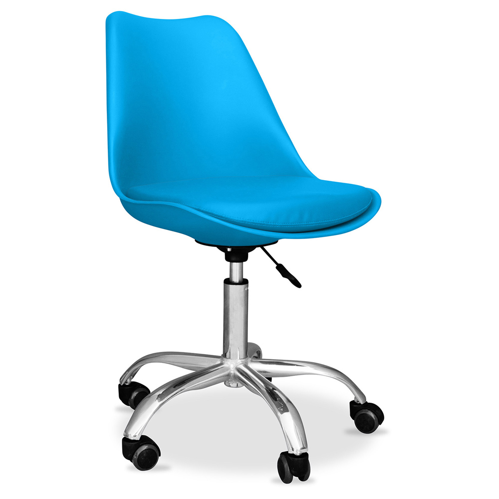  Buy Office Chair with Wheels - Swivel Desk Chair - Tulip Turquoise 58487 - in the EU