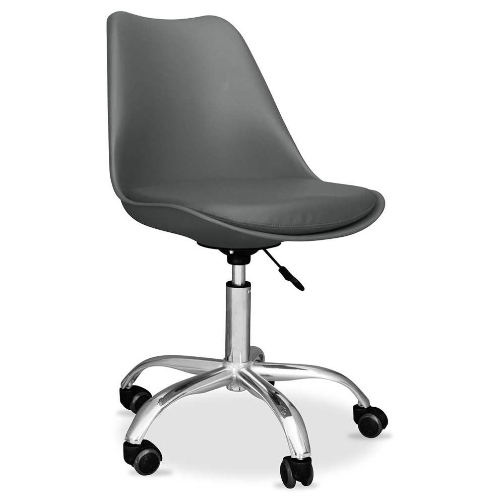  Buy Office Chair with Wheels - Swivel Desk Chair - Tulip Dark grey 58487 - in the EU