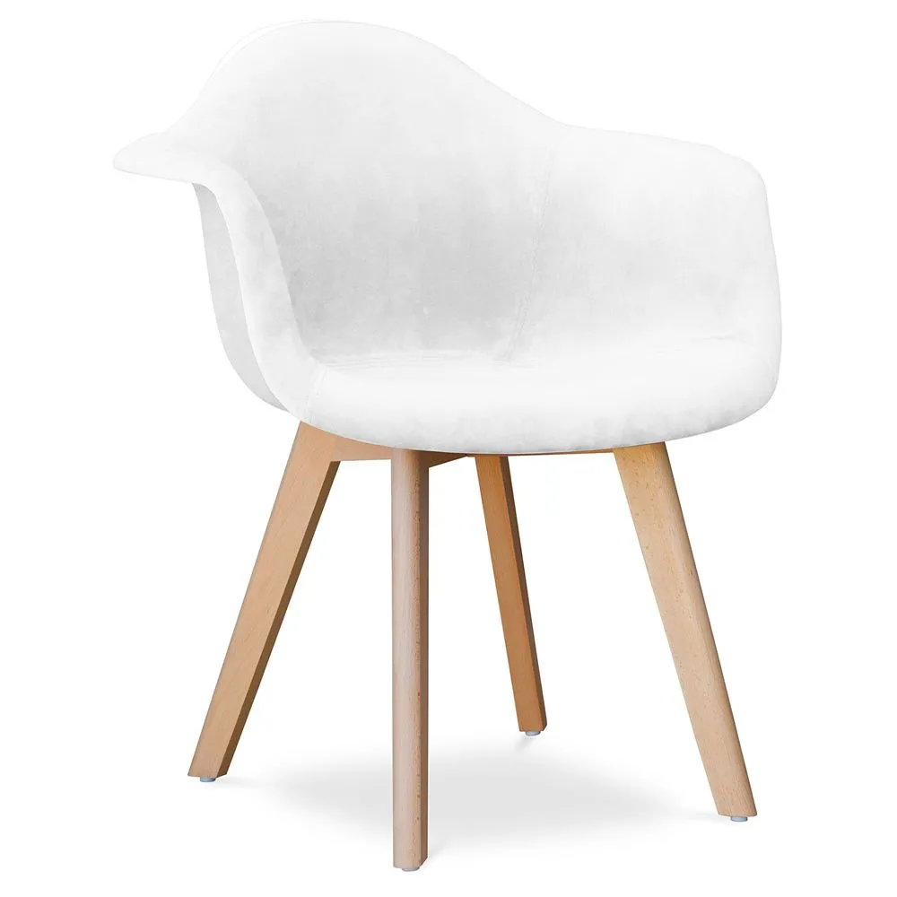 Dining Chair with Armrests - Upholstered in Velvet - Dawick image 8