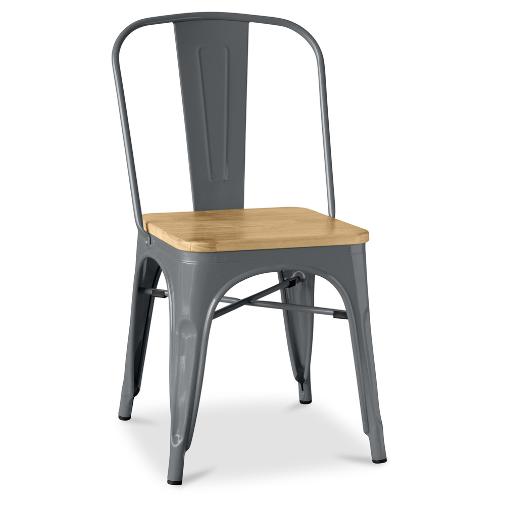  Buy Dining Chair - Industrial Design - Wood & Steel - Stylix Dark grey 99932897 - in the EU