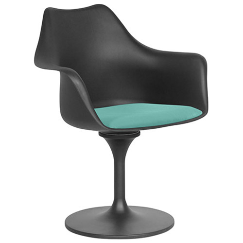  Buy Dining Chair with Armrests - Black Swivel Chair - Tulipan Turquoise 59260 - in the EU