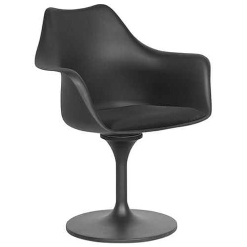 Dining Chair with Armrests - Black Swivel Chair - Tulipan image 8