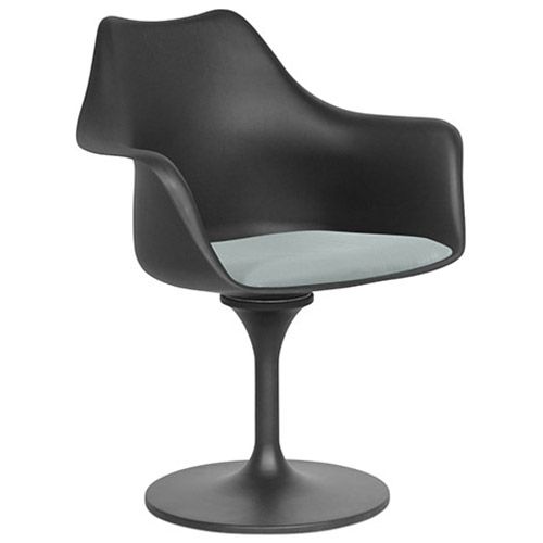 Dining Chair with Armrests - Black Swivel Chair - Tulipan image 8