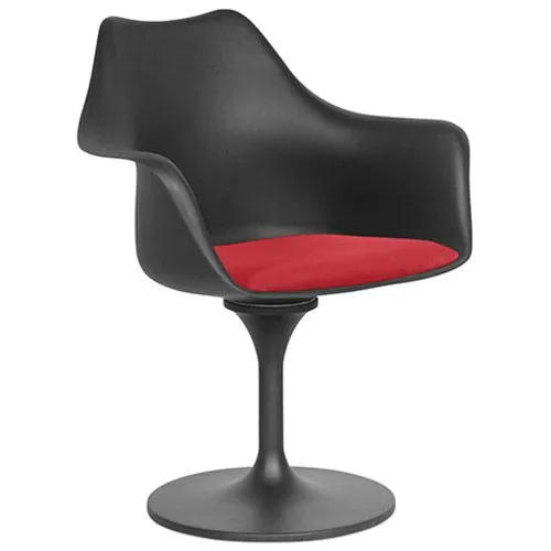 Dining Chair with Armrests - Black Swivel Chair - Tulipan image 8