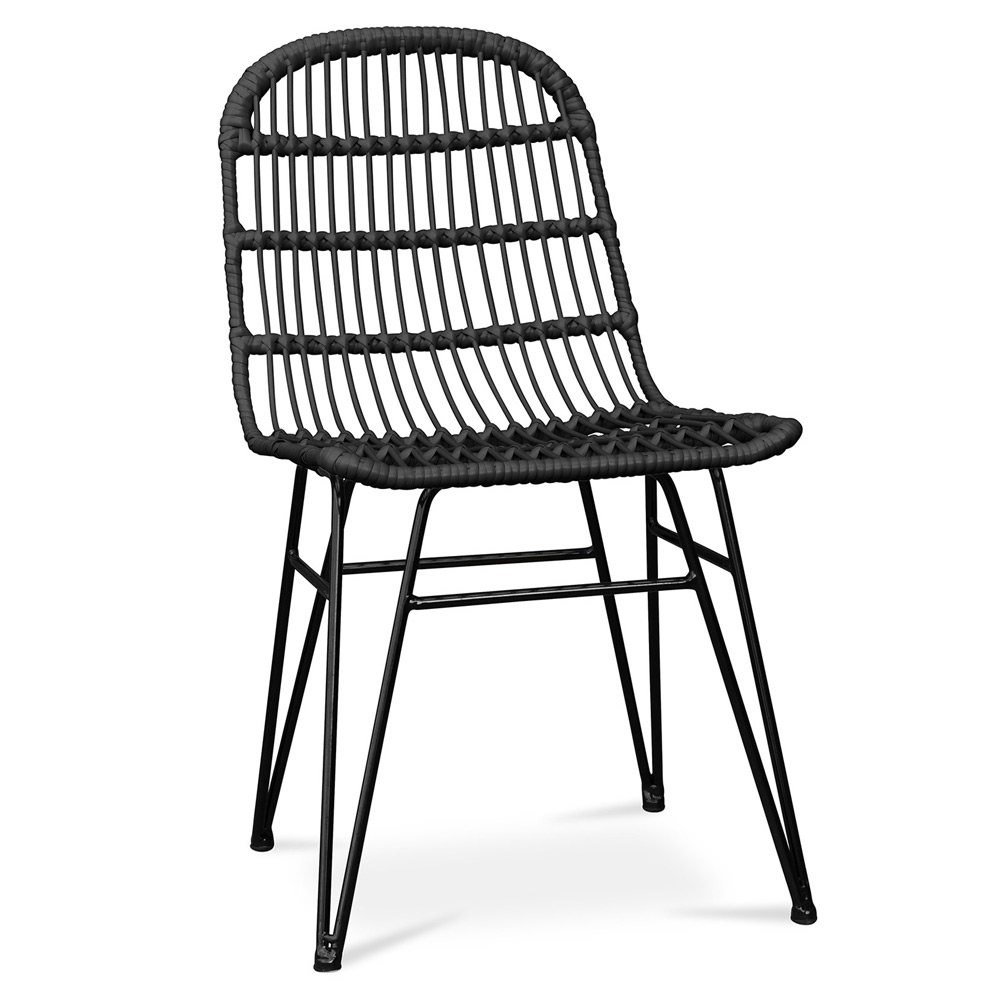  Buy Rattan Dining Chair - Boho Style - Many Black 59255 - in the EU