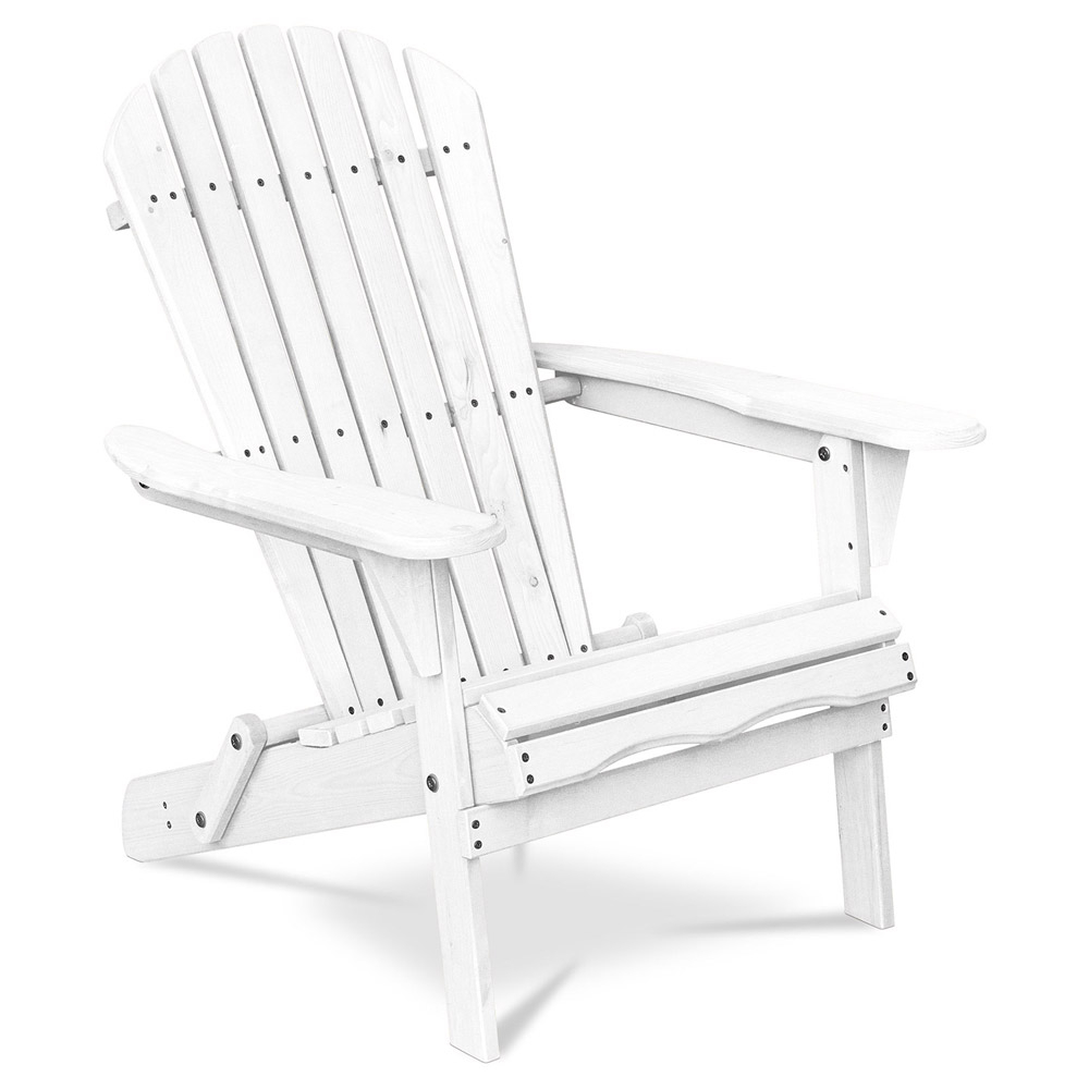  Buy Wooden Outdoor Chair with Armrests - Adirondack Garden Chair - Adirondack White 59415 - in the EU