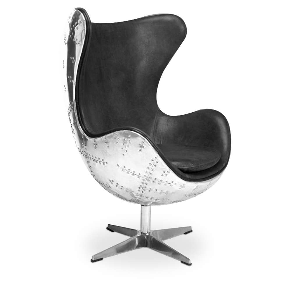 Buy Egg Chair Aviator Armchair Premium Leather Black 25628 In The Europe Privatefloor