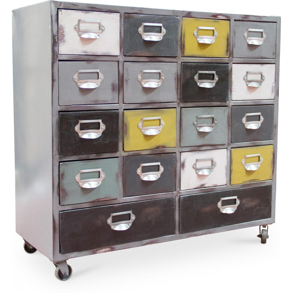 Buy Vintage Industrial Chest Of Drawers With Wheels Wood Multicolour 27793 In The Europe Privatefloor