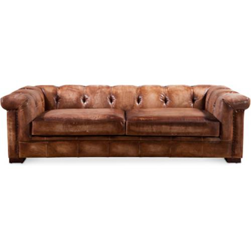 Vintage Style Chesterfield Brown, Vintage Style Brown Leather Sofa