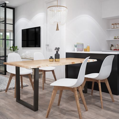 Buy Dining Chair Scandinavian Style Denisse White 58593 in the
