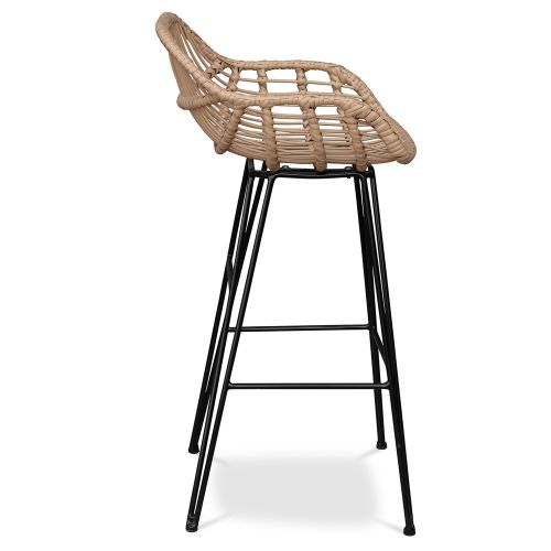Buy Rattan Bar Stool with Armrests Boho Bali Style 75cm Many