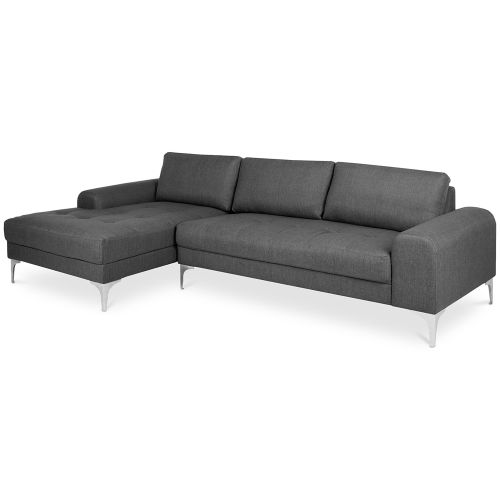 Buy Chaise longue with 5 seats Upholstered in fabric Yemy Dark