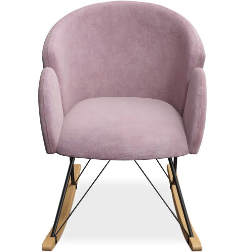 Pink velvet outlet rocking chair