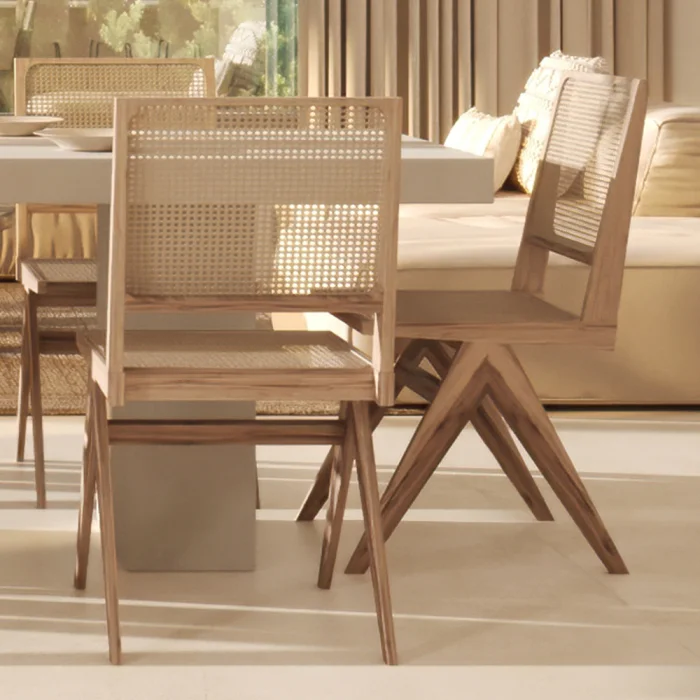 Wooden Dining Chair Boho Bali Design Breya Privatefloor