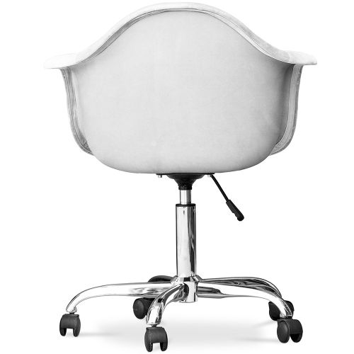 White plastic desk on sale chair with wheels