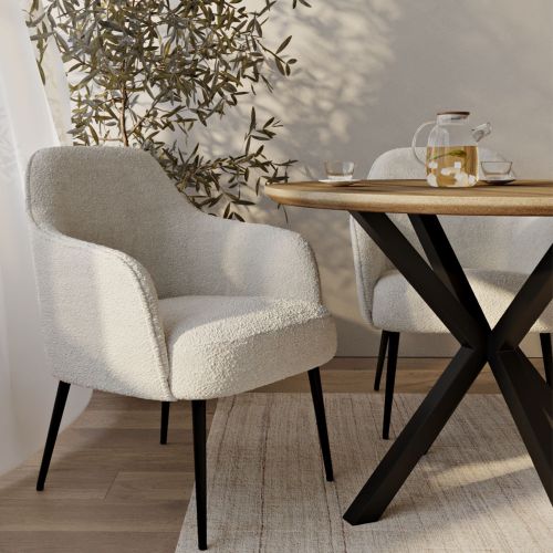 Round dining table online with tub chairs