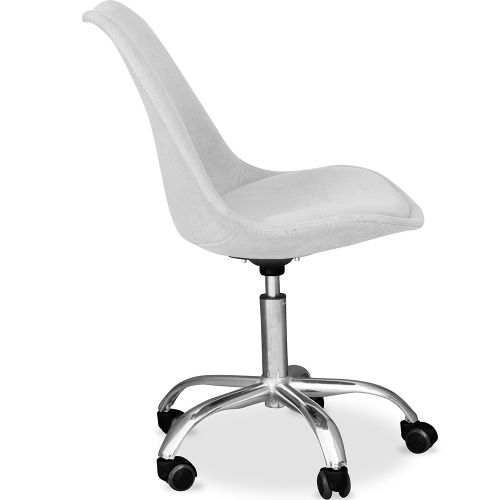 Buy Upholstered Desk Chair with Wheels Tulip Light grey 60613 in