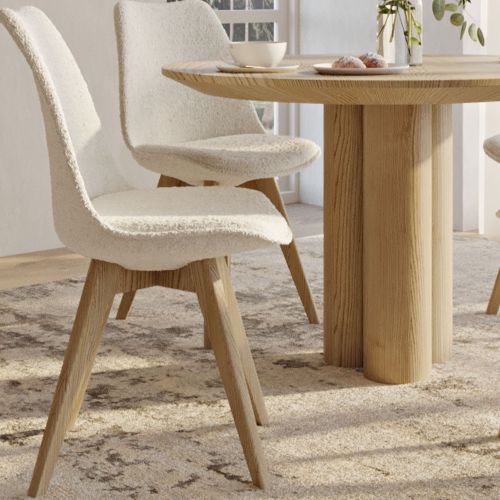 Upholstered cream discount dining chairs