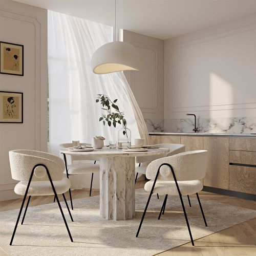 White cloth dining room chairs deals
