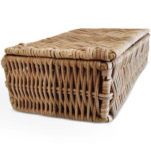 Rattan Basket with Lid - 26x10CM - Lung | Privatefloor Rattan Basket with Lid - 26x10CM - Lung | Privatefloor