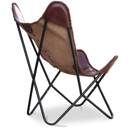 Buy Butterfly chair brown leather Cognac Chocolate 58895 in