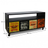 Buy TV unit Sideboard Industrial Style Rock with wheels Black 58365 - prices