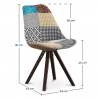Buy Dining Chair Denisse Upholstered Scandi Design Dark Wooden Legs Premium - Patchwork Patty Multicolour 59955 - in the EU