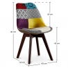 Buy Dining Chair Denisse Upholstered Scandi Design Dark Wooden Legs Premium New Edition - Patchwork Ray Multicolour 59967 with a guarantee