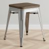 Industrial Design Bar Stool - Wood & Steel - 45cm - New Edition - Stylix image 7