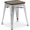 Industrial Design Bar Stool - Wood & Steel - 45cm - New Edition - Stylix image 7