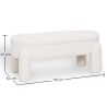 Bench With Storage Upholstered In Off-White Bouclé Fabric – Modern Seat For Living Room And Bedroom - Boreta image 7