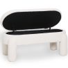 Bench With Storage Upholstered In Off-White Bouclé Fabric – Modern Seat For Living Room And Bedroom - Boreta image 7