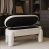 Bench With Storage Upholstered In Off-White Bouclé Fabric – Modern Seat For Living Room And Bedroom - Boreta image 7