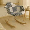 Rocking chair Nordic-style Patchwork– Upholstered in Fabric – Patchwork Sam  image 7