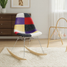 Rocking Chair Modern Patchwork – Nordic Style with Wooden and Steel Legs - Skögur image 7