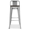 Industrial Design Bar Stool with Backrest - Wood & Steel - 76cm - Stylix image 7