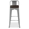 Industrial Design Bar Stool with Backrest - Wood & Steel - 76cm - Stylix image 7