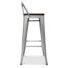 Industrial Design Bar Stool with Backrest - Wood & Steel - 76cm - Stylix image 7