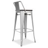 Industrial Design Bar Stool with Backrest - Wood & Steel - 76cm - Stylix image 7