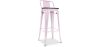 Industrial Design Bar Stool with Backrest - Wood & Steel - 76cm - Stylix image 9